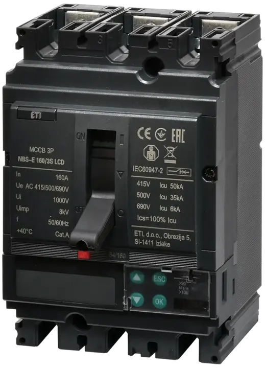 Kép erről: NBS-E 160/3S LCD 160A 3P