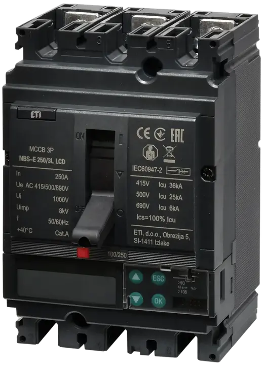 Kép erről: NBS-E 250/3L LCD 250A 3P
