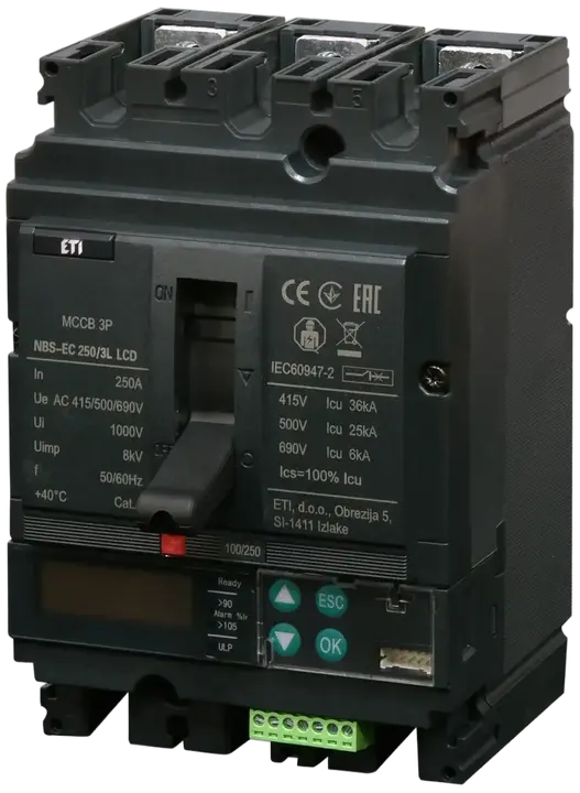Kép erről: NBS-EC 250/3L LCD 250A 3P